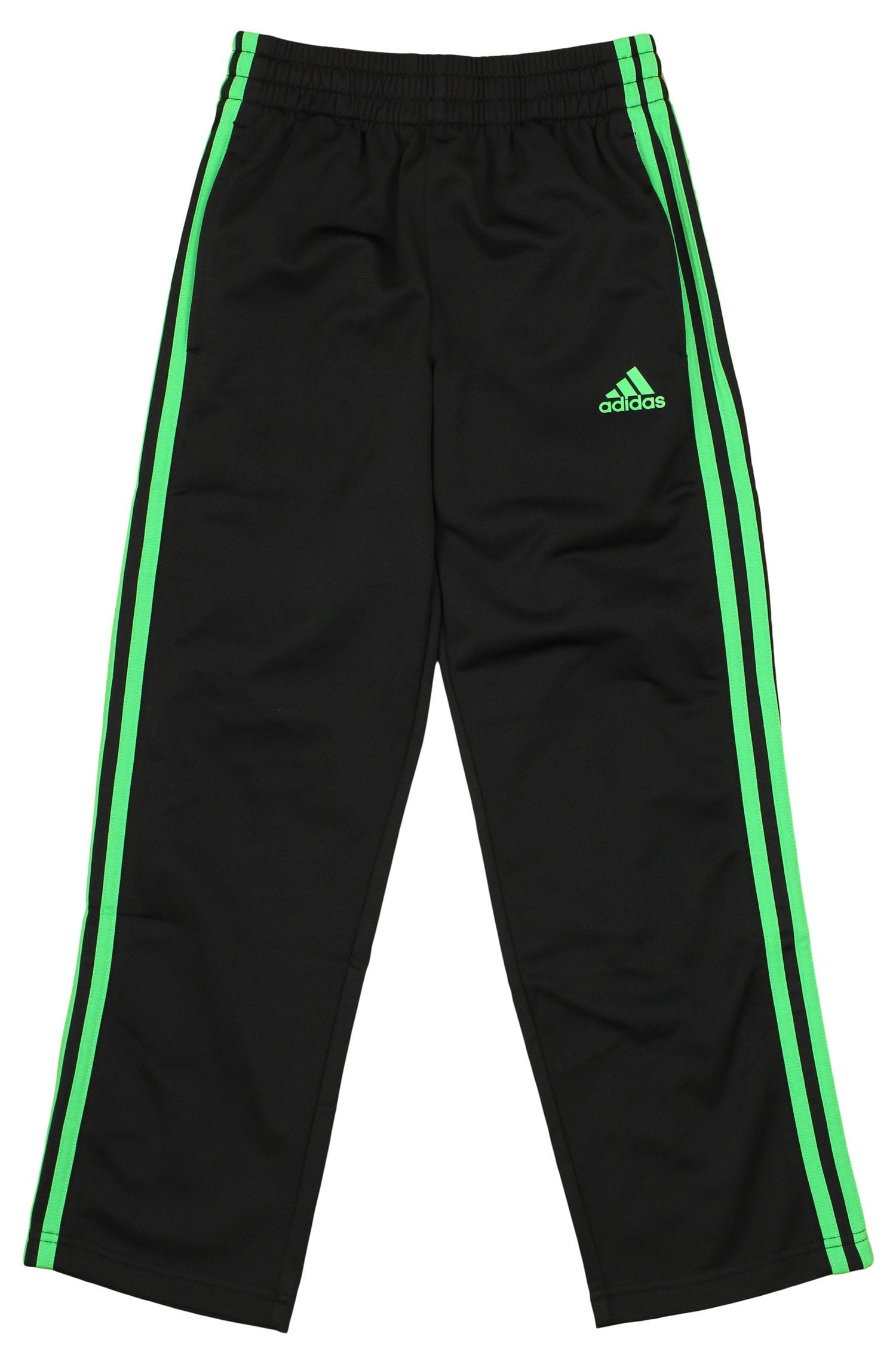 Black Polyester Track Pant (Green Stripes)